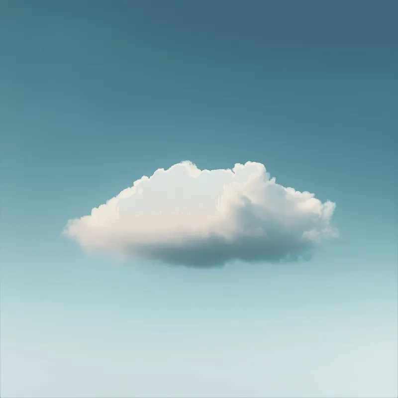 A single soft cloud in a clear blue sky
